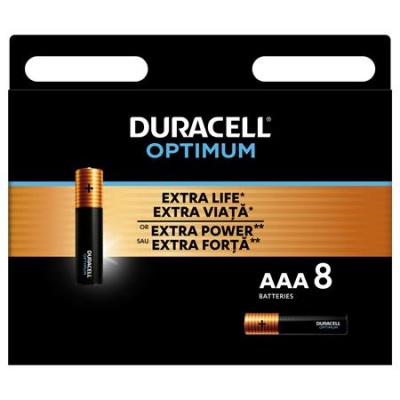 Elem, AAA mikro, 8 db, DURACELL "Optimum"