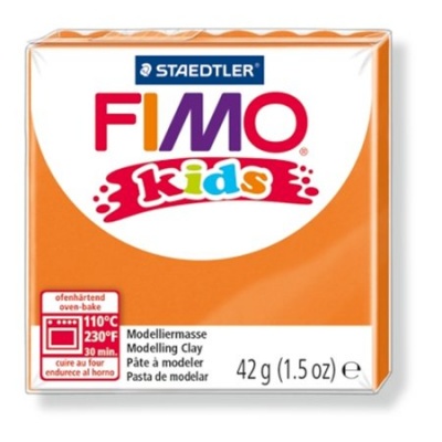 Gyurma, 42 g, égethető, FIMO "Kids", narancssárga