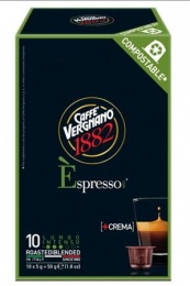 Kávékapszula, Nespresso® kompatibilis, 10 db, CAFFÉ VERGNANO "Espresso Intenso"